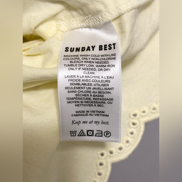 Aritzia Sunday Best Agatha Dress Yellow Babydoll Sleeveless Mini Size Large - Picture 16 of 16